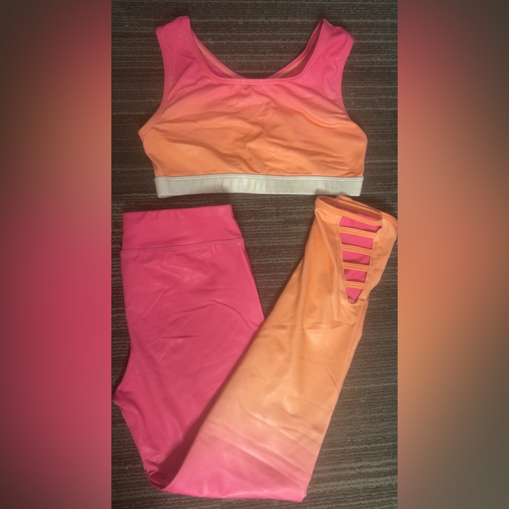 More Than Magic Ombré Pink Bra Leggings Activewear Set